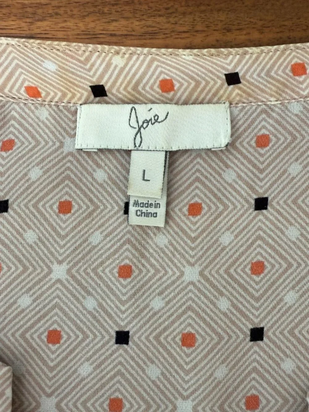 silk Joie geometric print blouse - Large